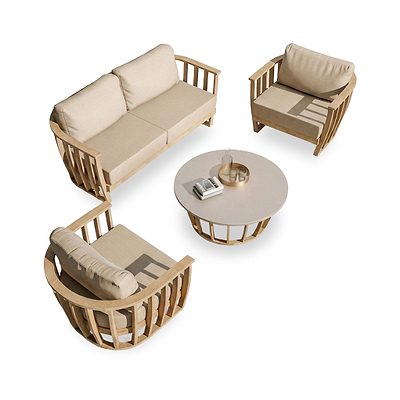 Lucca 5 Seater Acacia Lounging Set with Coffee Table