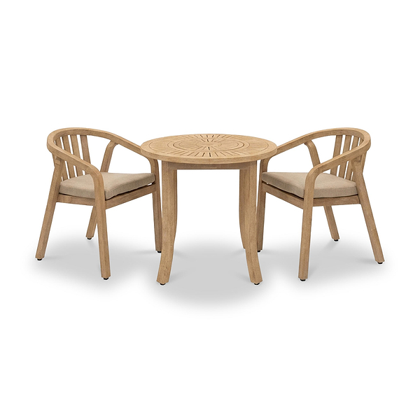 Maris 2 Seater Round Bistro Set with Riven Chairs