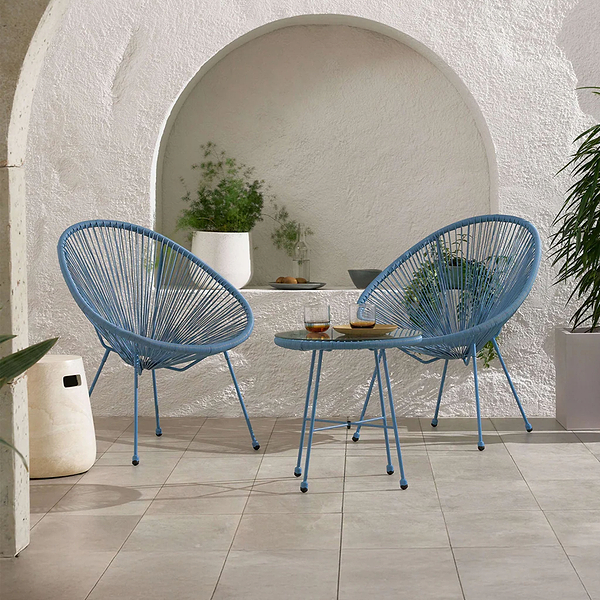 Monaco 2 Seat Egg Chair Bistro Set