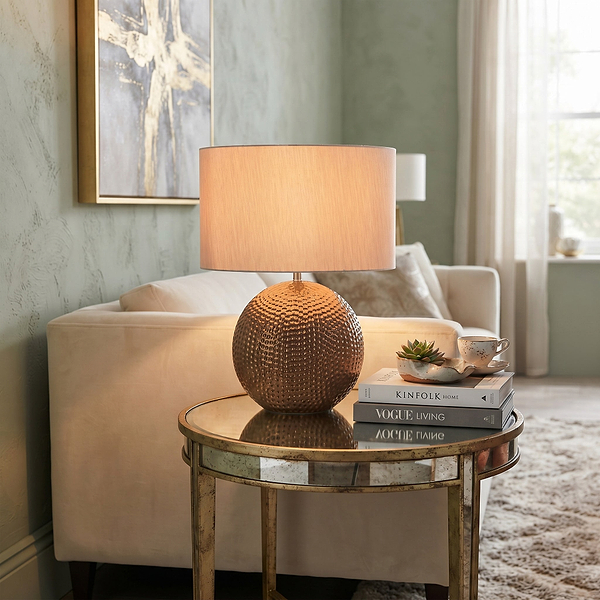 Mabel Bronze Dot Textured Ceramic Table Lamp