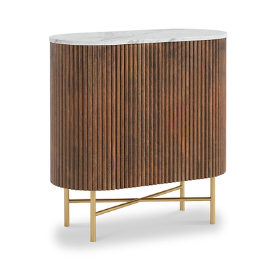 Milo Mango & Marble Fluted Mini Sideboard