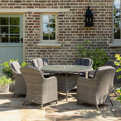 Paris 6 Seat 140cm Lux Rattan Dining Set