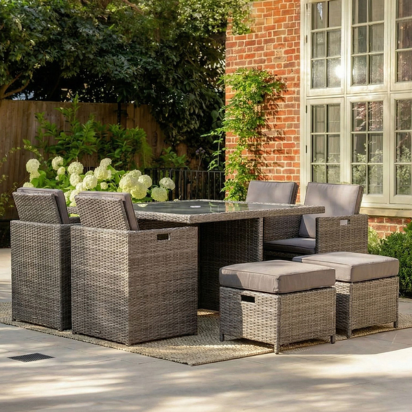 Paris 8 Seat Lux Rattan Cube Set