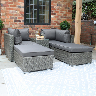 Paris 2-4 Seater Rattan Multi Setting Relaxer Set