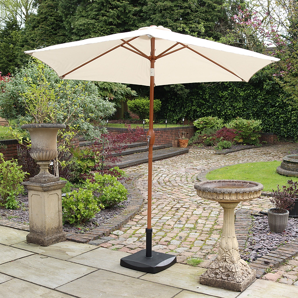 2.5m Wood-Look Aluminium Parasol