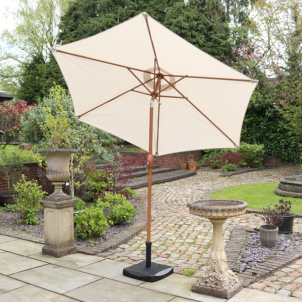 2.5m Wood-Look Aluminium Parasol