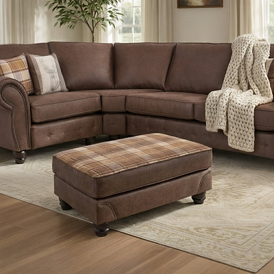 Ashford Faux Leather Footstool