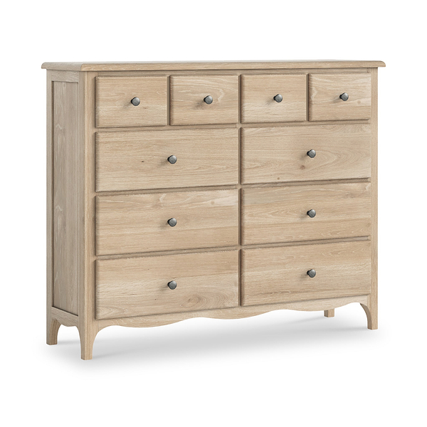 Celine Washed Oak 4 Over 6 Drawer Chest