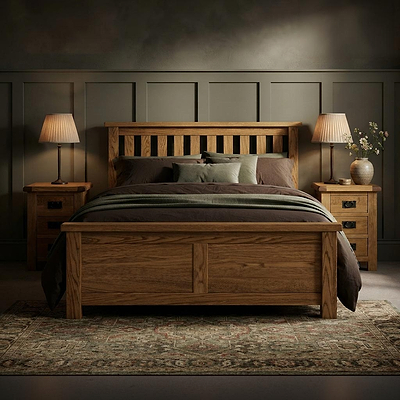 Zelah Oak Ottoman Storage Bed Frame