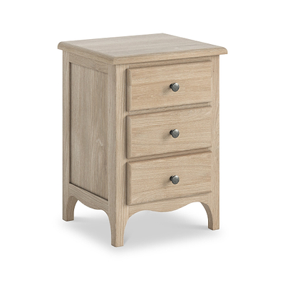 Celine Washed Oak XL 3 Drawer Bedside Table