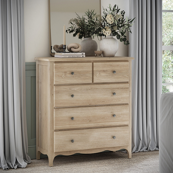 Celine Washed Oak XL 2 Over 3 Drawer Chest