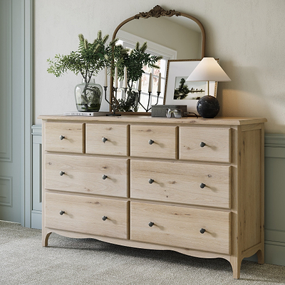 Celine Washed Oak XL 8 Drawer Chest