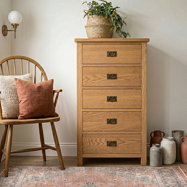 Surrey Oak XL Tallboy Chest