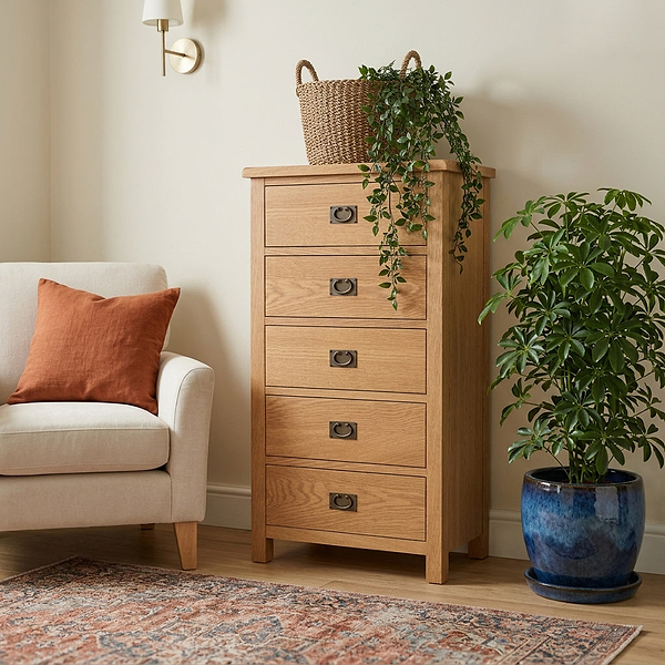 Surrey Oak XL Tallboy Chest