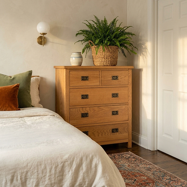 Surrey Oak XL 2 Over 3 Chest Of Drawers