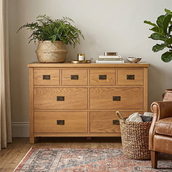 Surrey Oak XL 8 Drawer Chest