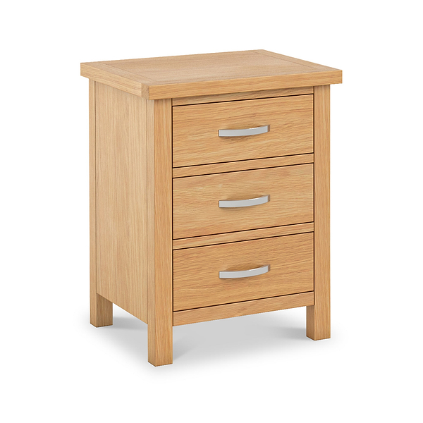 London Oak XL 3 Drawer Bedside Table