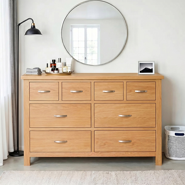 London Oak XL 8 Drawer Chest