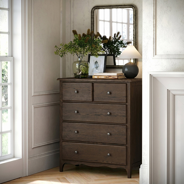 Celine Dark Oak 2 Over 3 Drawer Chest