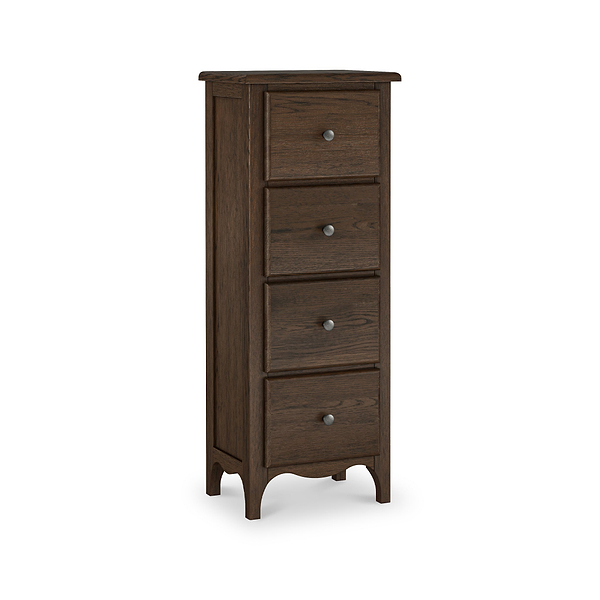 Celine Dark Oak 4 Drawer Tallboy Chest
