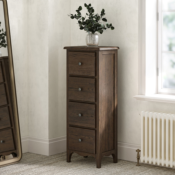Celine Dark Oak 4 Drawer Tallboy Chest