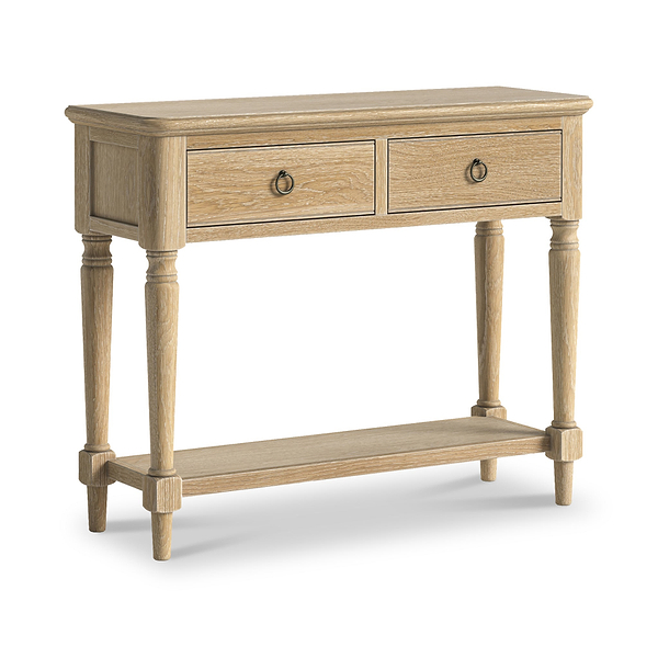 Rutland Oak Console Table With Shelf