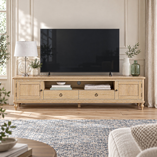 Rutland Oak 200cm Extra Wide TV Unit