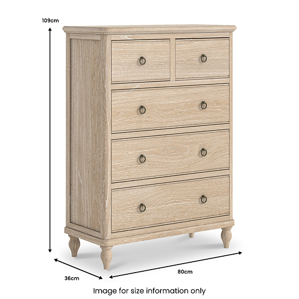 Rutland Oak 2 Over 3 Drawer Chest