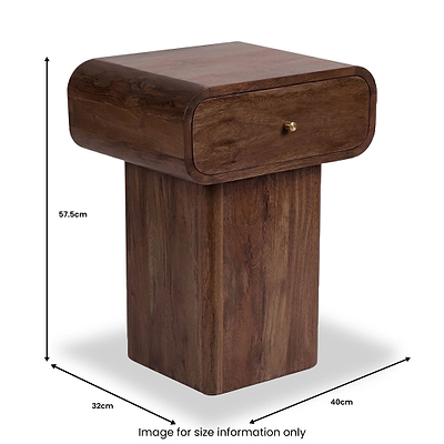 Elowen Dark Stain Mango Bedside Table
