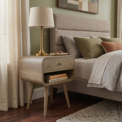 Auden Light Stain Mango Bedside Table