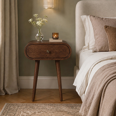 Cleo Dark Stain Mango Bedside Table