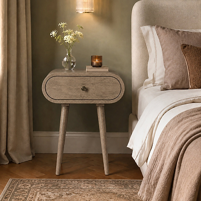 Cleo Light Stain Mango Bedside Table