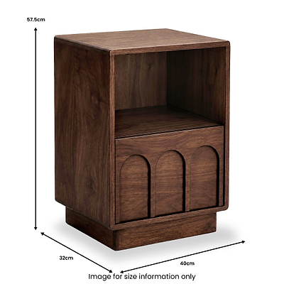 Rowan Dark Stain Mango Bedside Table