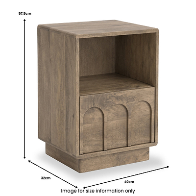 Rowan Light Stain Mango Bedside Table