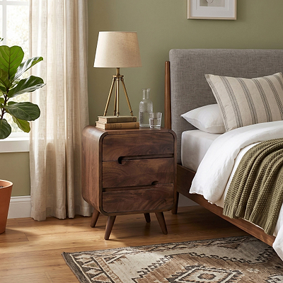 Maeve Dark Stain Mango Bedside Table