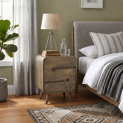 Maeve Light Stain Mango Bedside Table