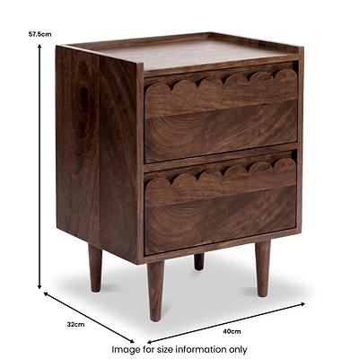Marlow Dark Stain Mango Bedside Table