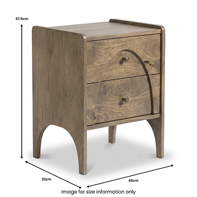 Como Light Stain Mango Bedside Table