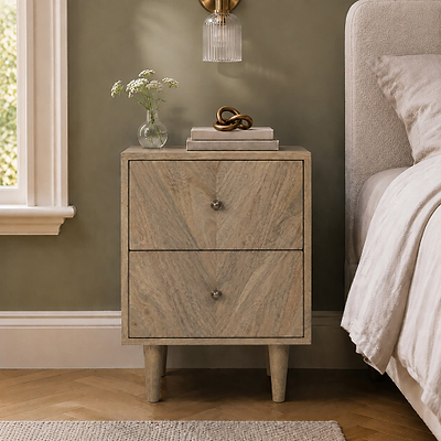 Orla Light Stain Mango Bedside Table