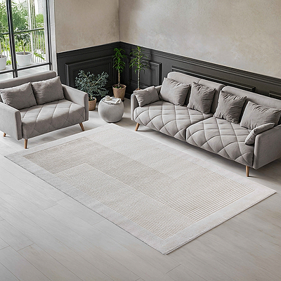 Monroe Soft Textured Geometric Design Rug