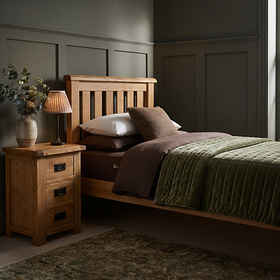 Zelah Oak Low 3ft Bed Frame