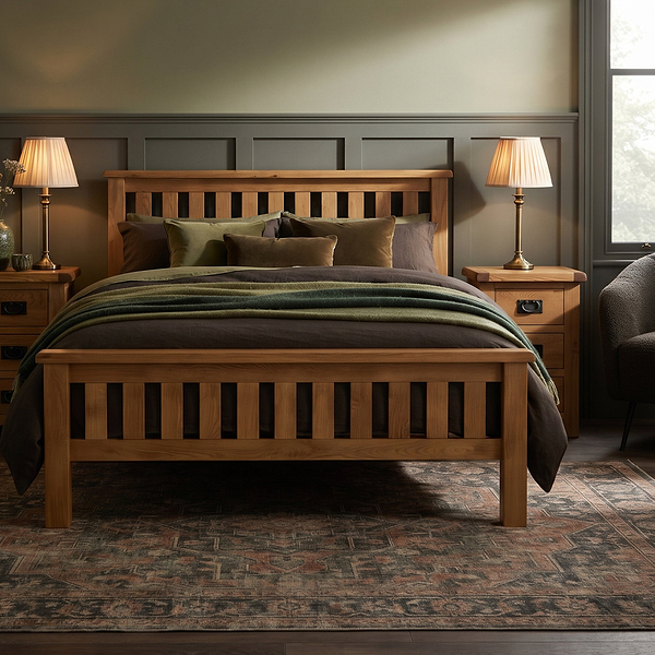 Zelah Oak Slatted Bed Frame