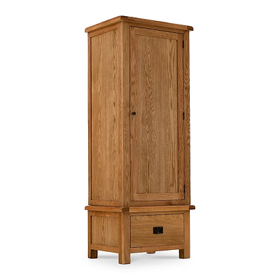 Zelah Oak Single Wardrobe with Drawer