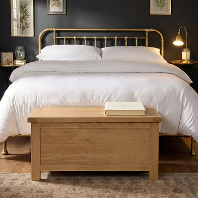 Zelah Oak Blanket Box