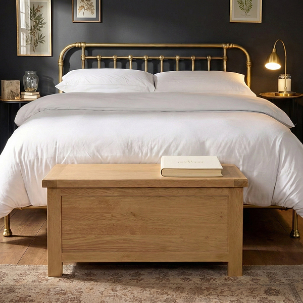 Zelah Oak Blanket Box