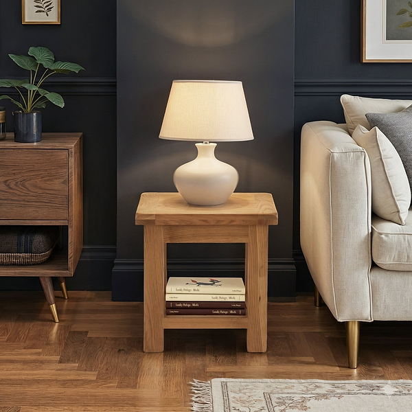 Zelah Oak Lamp Table