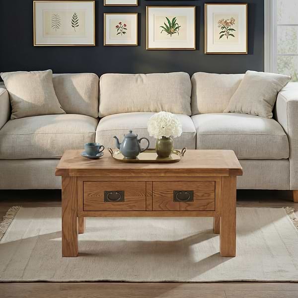 Zelah Oak Coffee Table with Drawer