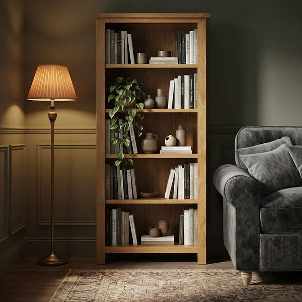 Zelah Oak Large Bookcase