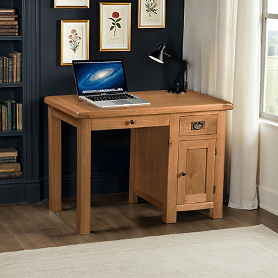 Zelah Oak Small Computer Desk