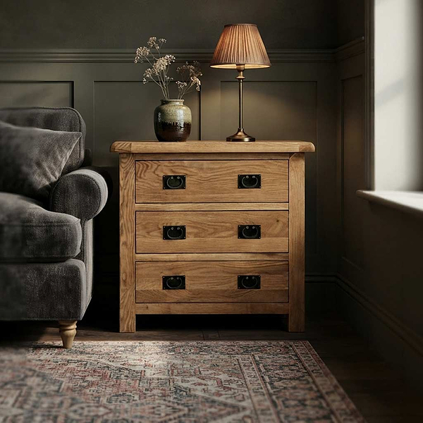 Zelah Oak 3 Drawer Chest